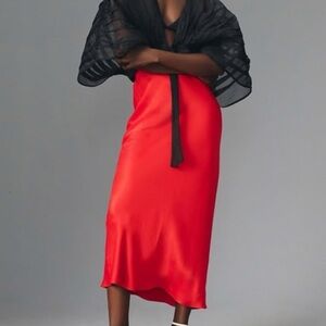 Anthropologie Red Skirt